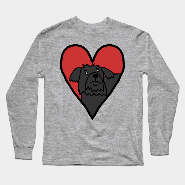 My Valentines Day Dog Long Sleeve T-Shirt by ellenhenryart